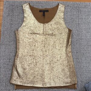 BCBGMAXAZRIA-Gold Sleeveless Top. Size XS.